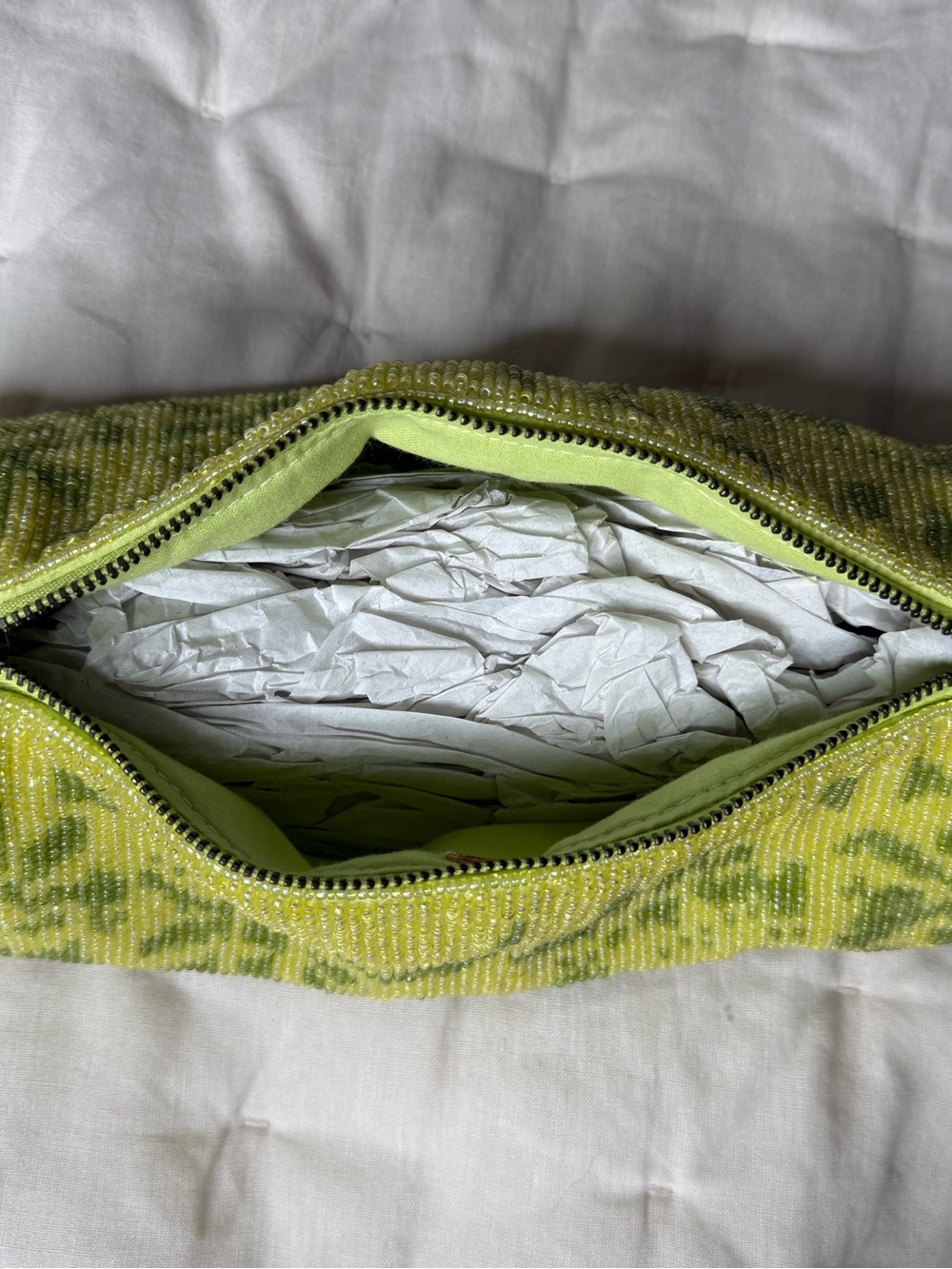 Free People Bailey Beaded Barrel Shoulder Handbag Purse Lime Green - NWT - Picture 8 of 10